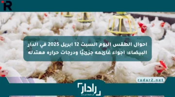 أحوال الطقس اليوم السبت 12 أبريل 2025 في الدار البيضاء: أجواء غائمة جزئيًا ودرجات حرارة معتدلة